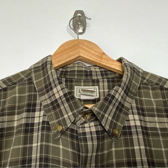 L.L Bean Men’s Flannel Long Sleeve  Button Down. Size XXL. Green. - Picture 3 of 6